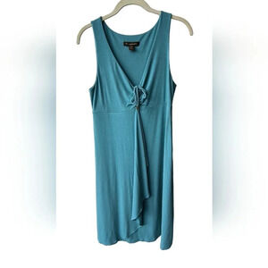 Tommy Bahama Women's Tambour Cascade V Neck Teal/Turquoise Sleeveless Dress, S
